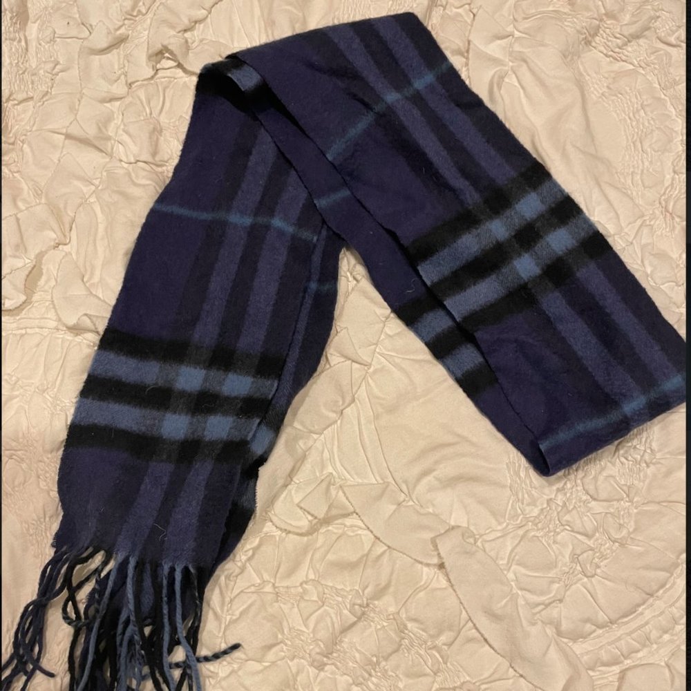 Burberry Blue Navy Cashmere Scarf